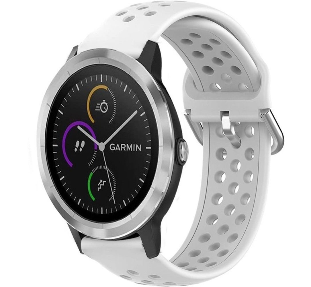 Garmin Vivoactive 3 siliconen bandje met gaatjes (wit)