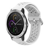 Garmin Vivoactive 3 siliconen bandje met gaatjes (wit)