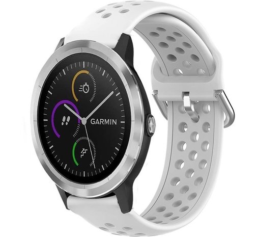 Garmin Vivoactive 3 siliconen bandje met gaatjes (wit)