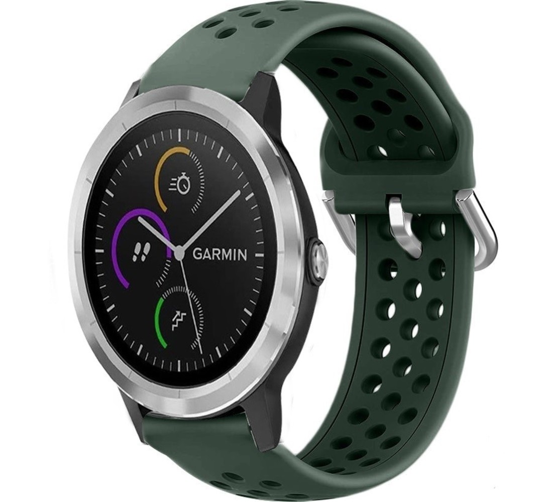 Garmin Vivoactive 3 siliconen bandje met gaatjes (legergroen)