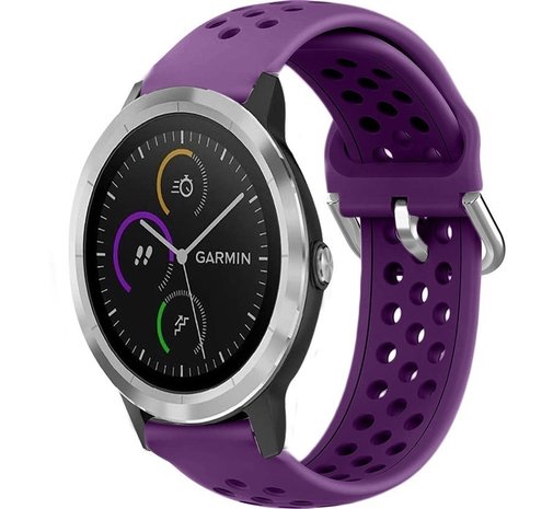 Garmin Vivoactive 3 siliconen bandje met gaatjes (paars)