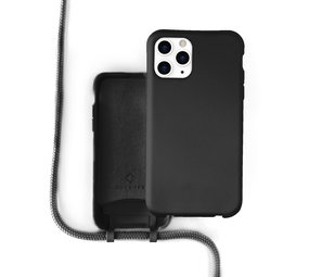 Coverzs Silicone case met koord iPhone 12 Pro Max (zwart)