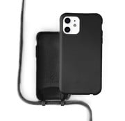 Coverzs Silicone case met koord iPhone 11 (zwart)