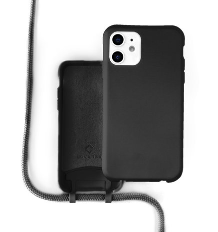 Coverzs Coverzs Silicone case met koord iPhone 11 (zwart)