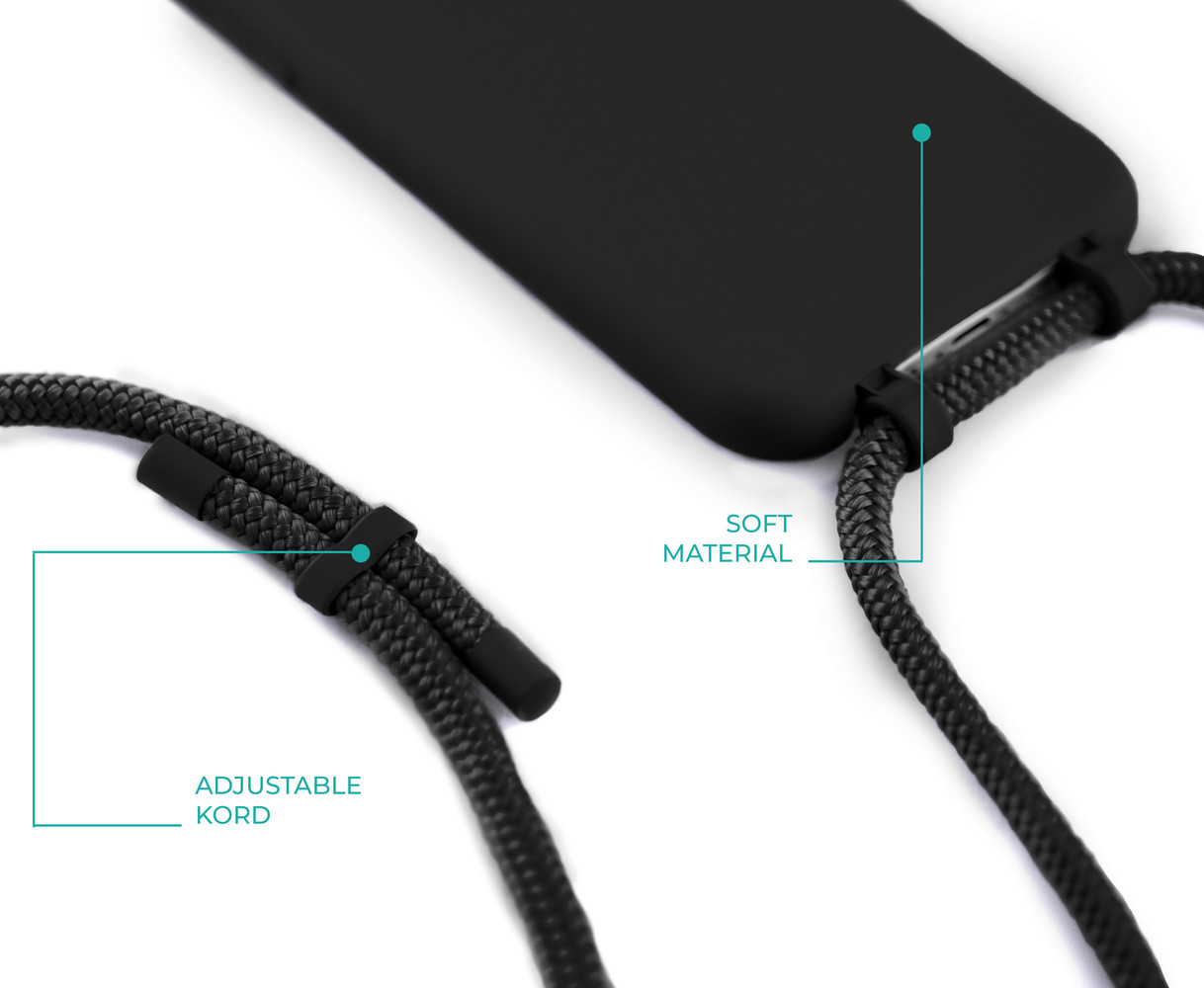 Coverzs Coverzs Silicone case met koord iPhone 11 (zwart)