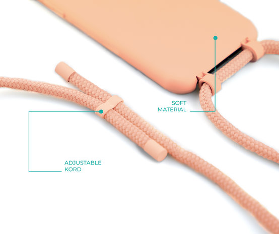 Coverzs Coverzs Silicone case met koord iPhone 11 Pro (oranje)