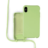 Coverzs Silicone case met koord iPhone X / Xs (lichtgroen)