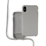 Coverzs Silicone case met koord iPhone X / Xs (grijs)