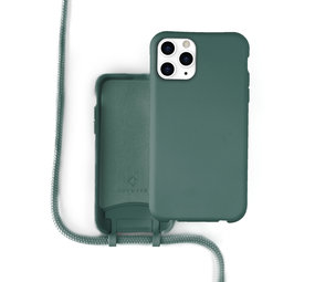 Coverzs Silicone case met koord iPhone 11 Pro (donkergroen)