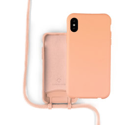 Coverzs Silicone case met koord iPhone X / Xs (oranje)