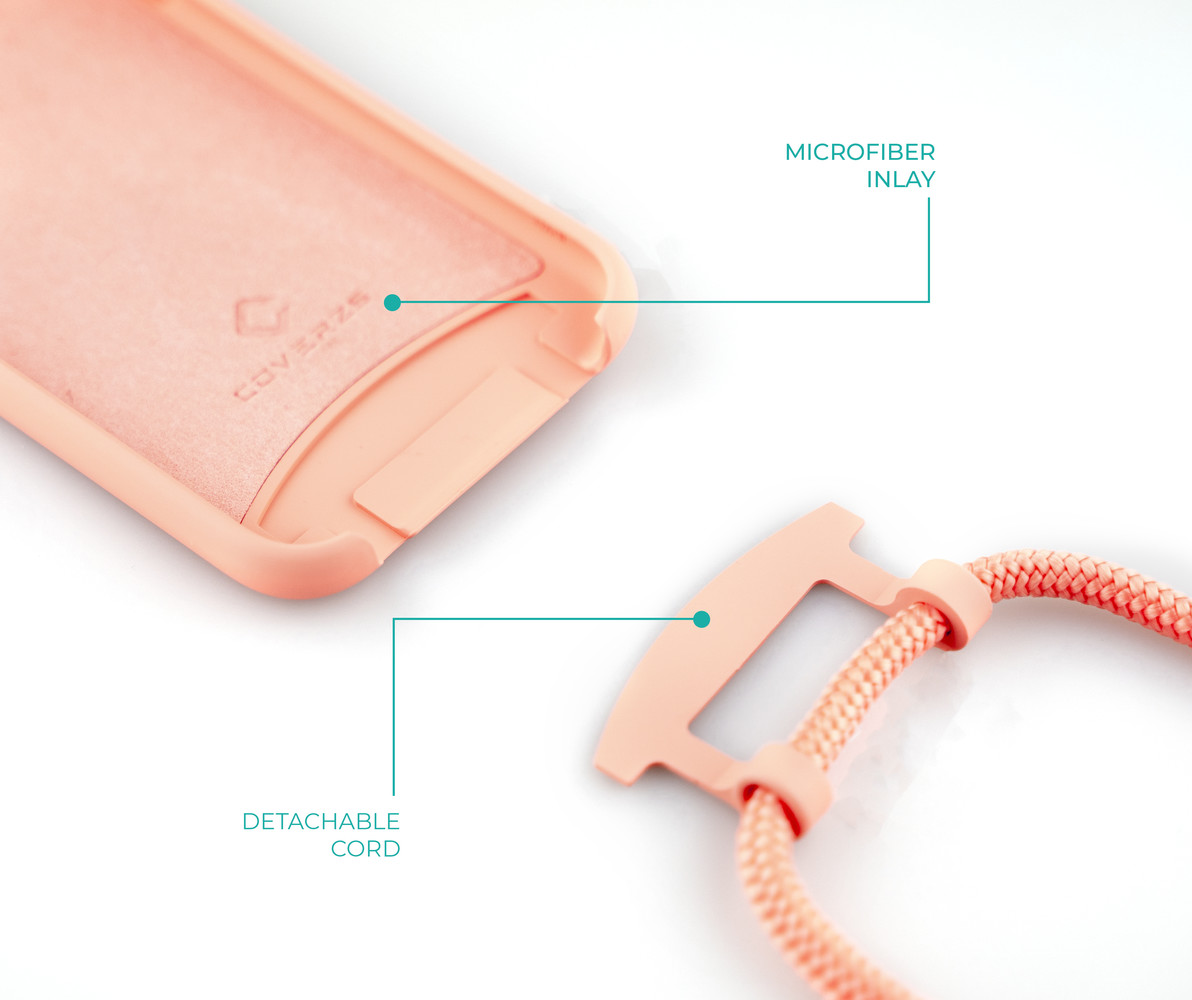 Coverzs Coverzs Silicone case met koord iPhone X / Xs (oranje)