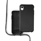 Coverzs Silicone case met koord iPhone Xr (zwart)