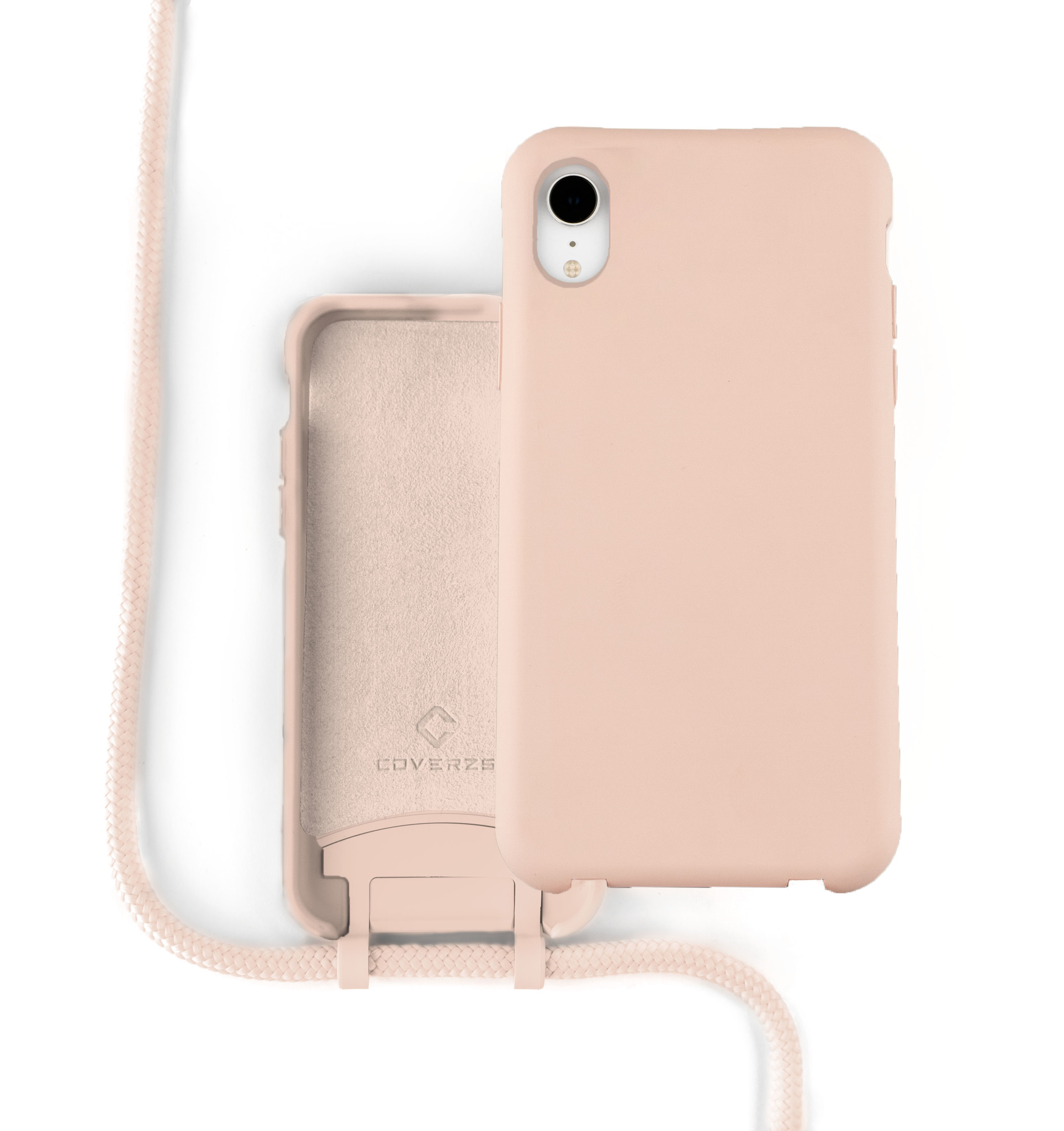 Document ozon marmeren Silicone case met koord iPhone Xr (roze) - Phone-Factory