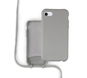 Coverzs Silicone case met koord iPhone 7/8/SE2020 (grijs)