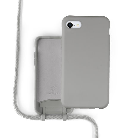 Coverzs Coverzs Silicone case met koord iPhone 7/8/SE2020 (grijs)