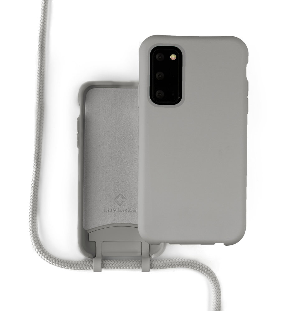 Coverzs Coverzs Silicone case met koord Samsung Galaxy S20 (grijs)
