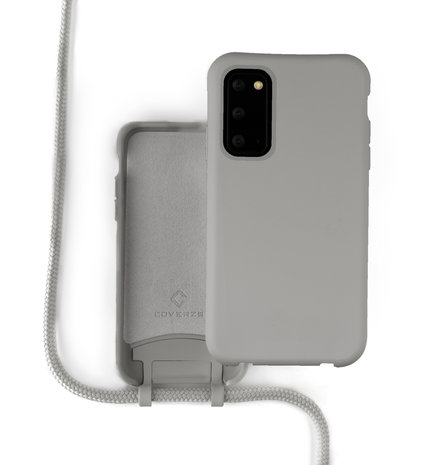 Coverzs Coverzs Silicone case met koord Samsung Galaxy S20 (grijs)