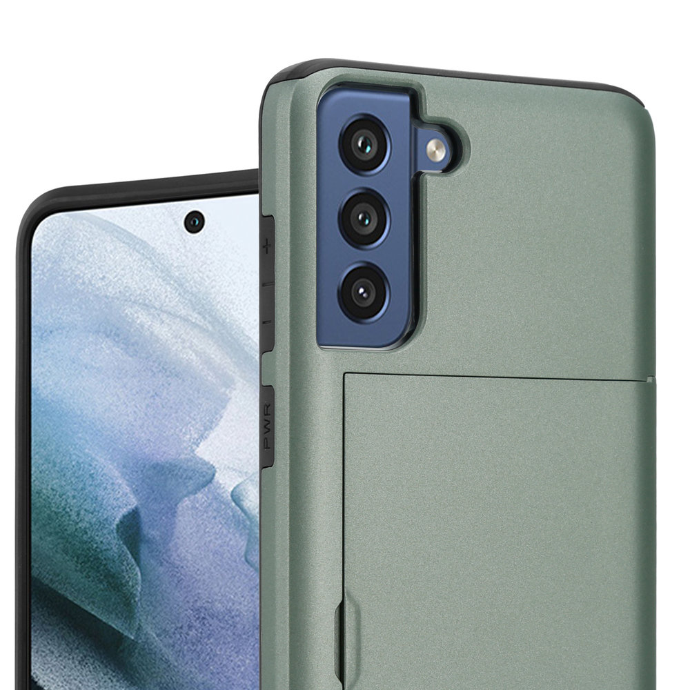 ShieldCase® ShieldCase Kaarthouder case met slide Samsung Galaxy S21 FE (groen) ShieldCase® ShieldCase Kaarthouder case met slide Samsung Galaxy S21 FE (groen)