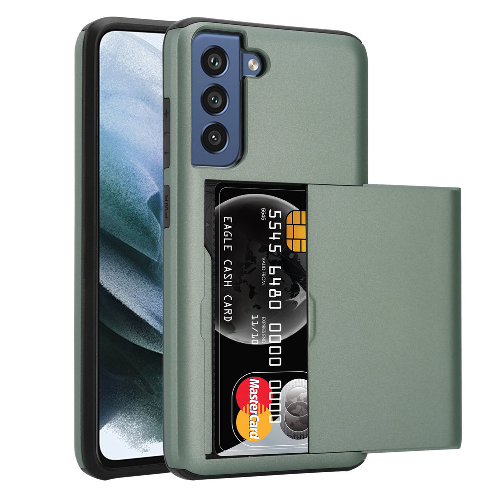 ShieldCase® ShieldCase Kaarthouder case met slide Samsung Galaxy S21 FE (groen) ShieldCase® ShieldCase Kaarthouder case met slide Samsung Galaxy S21 FE (groen)