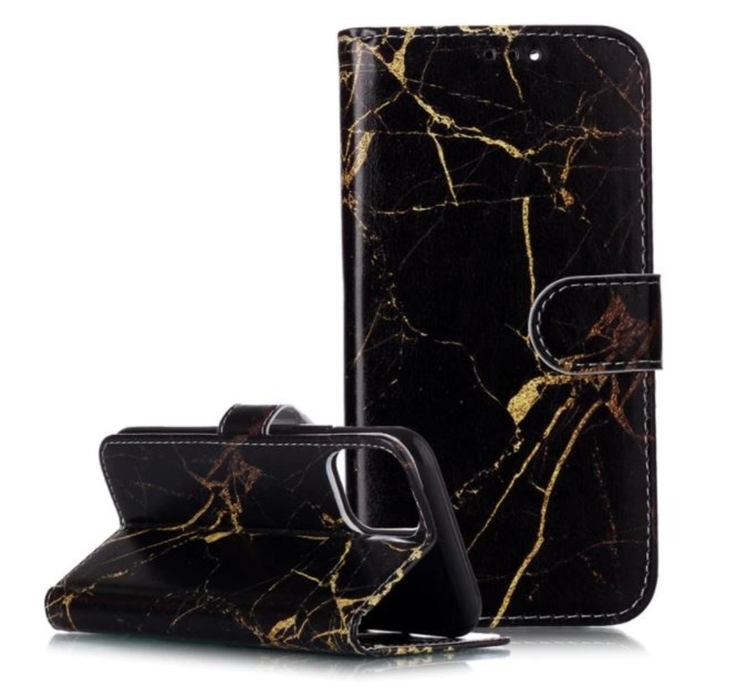ShieldCase® Shieldcase Amazing Black Marmer iPhone 12 Pro Bookcase ShieldCase® Shieldcase Amazing Black Marmer iPhone 12 Pro Bookcase