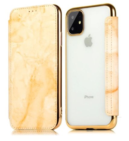 ShieldCase® ShieldCase Marble Gold iPhone 12 Wallet flip case ShieldCase® ShieldCase Marble Gold iPhone 12 Wallet flip case