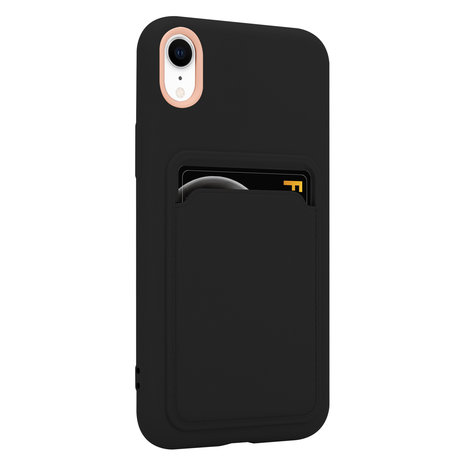 ShieldCase® ShieldCase iPhone Xr siliconen hoesje met pasjeshouder (zwart)
