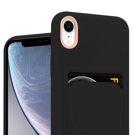 ShieldCase® ShieldCase iPhone Xr siliconen hoesje met pasjeshouder (zwart)