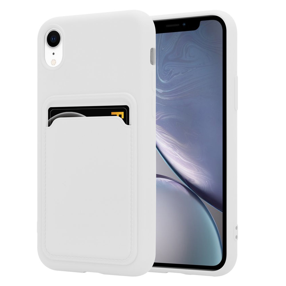 ShieldCase® ShieldCase iPhone Xr siliconen hoesje met pasjeshouder (wit)
