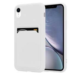 ShieldCase® iPhone Xr siliconen hoesje met pasjeshouder (wit)