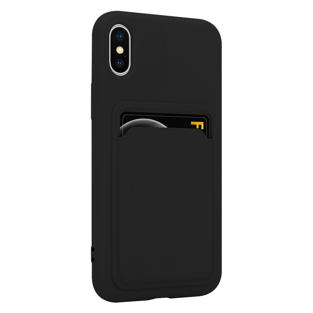 ShieldCase® ShieldCase iPhone X / Xs siliconen hoesje met pasjeshouder (zwart)