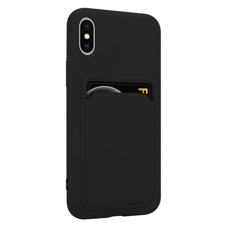 ShieldCase® ShieldCase iPhone X / Xs siliconen hoesje met pasjeshouder (zwart)