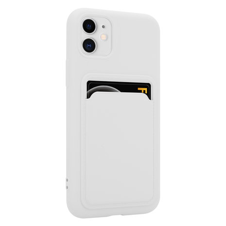ShieldCase® ShieldCase iPhone 11 siliconen hoesje met pasjeshouder (wit)