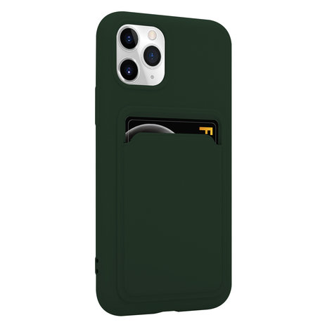 ShieldCase® ShieldCase iPhone 11 Pro siliconen hoesje met pasjeshouder (donkergroen)