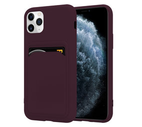 ShieldCase® iPhone 11 Pro Max siliconen hoesje met pasjeshouder (aubergine)