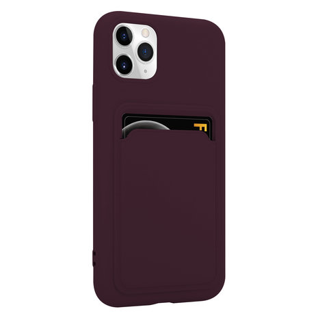 ShieldCase® ShieldCase iPhone 11 Pro Max siliconen hoesje met pasjeshouder (aubergine)