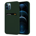 ShieldCase® ShieldCase iPhone 12 Pro siliconen hoesje met pasjeshouder (donkergroen)