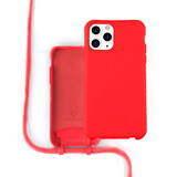 Coverzs Silicone case met koord iPhone 12 Pro Max (Rood)