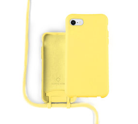 Coverzs Silicone case met koord iPhone 7/8/SE2020 (Geel)