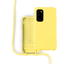 Coverzs Silicone case met koord Samsung Galaxy S20 (Geel)