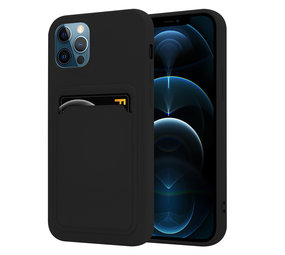 ShieldCase® iPhone 13 Pro Max siliconen hoesje met pasjeshouder (zwart)