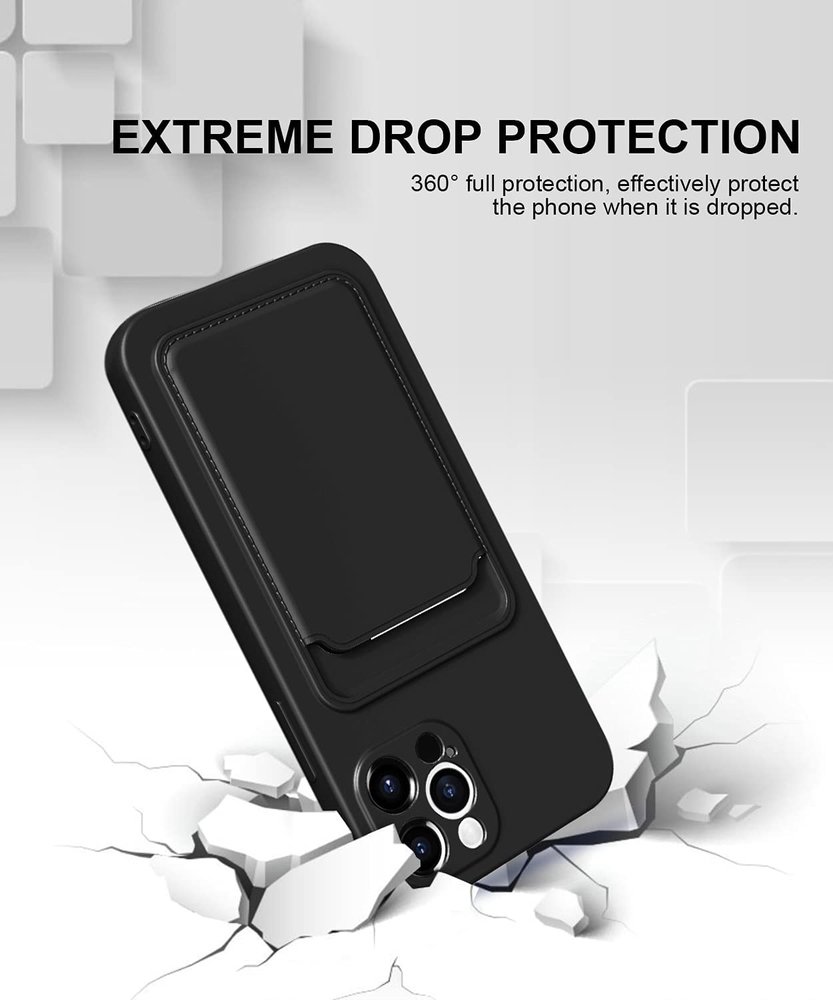 ShieldCase® ShieldCase iPhone 13 Pro siliconen hoesje met pasjeshouder (zwart)