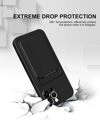 ShieldCase® ShieldCase iPhone 13 Pro siliconen hoesje met pasjeshouder (zwart)