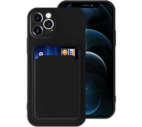 ShieldCase® iPhone 13 Pro siliconen hoesje met pasjeshouder (zwart)