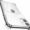 ShieldCase® ShieldCase Shock case met pasjeshouder iPhone 12 Mini - 5.4 inch (transparant) + glazen Screen Protector
