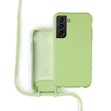 Coverzs Silicone case met koord Samsung Galaxy S21 Plus (lichtgroen)