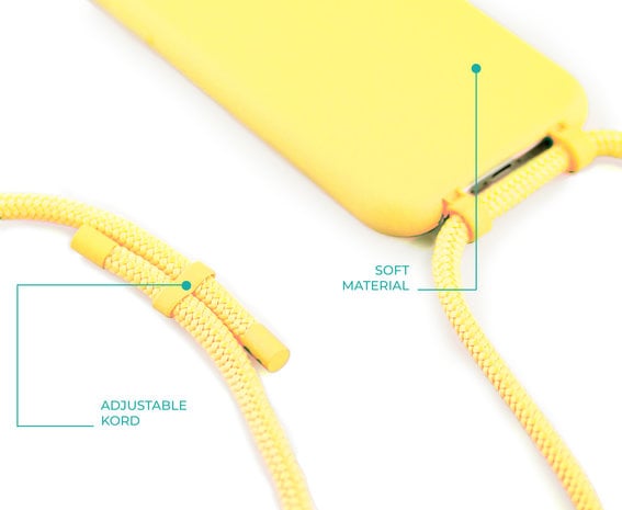 Coverzs Coverzs Silicone case met koord Samsung Galaxy S21 Plus (geel)