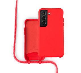 Coverzs Silicone case met koord Samsung Galaxy S21 Plus (rood)