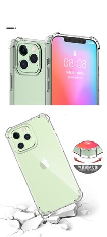 Ceezs Ceezs iPhone 13 Pro hoesje shockproof / schokbestendig transparant Ceezs Ceezs iPhone 13 Pro hoesje shockproof / schokbestendig transparant