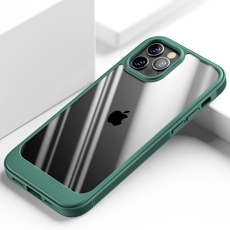 ShieldCase® ShieldCase iPhone 13 Pro Max hoesje TPU met rand (groen/transparant) ShieldCase® ShieldCase iPhone 13 Pro Max hoesje TPU met rand (groen/transparant)