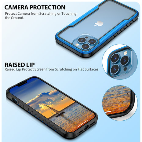 ShieldCase® ShieldCase Metalen Shock Case iPhone 13 Pro (Blauw) ShieldCase® ShieldCase Metalen Shock Case iPhone 13 Pro (Blauw)